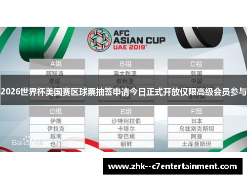 2026世界杯美国赛区球票抽签申请今日正式开放仅限高级会员参与